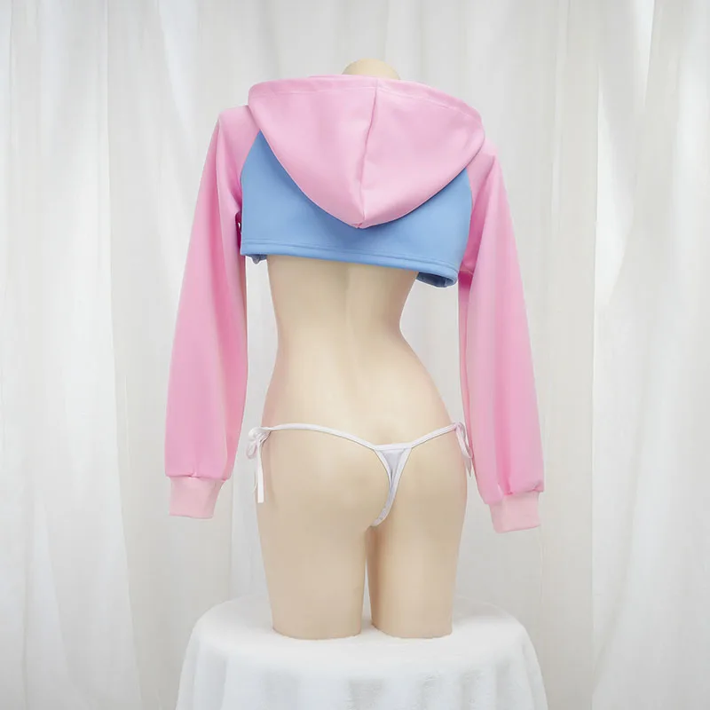 Cute Long Sleeve Crop Top Hood - огляд і ціна Anime Cosplay Bikini