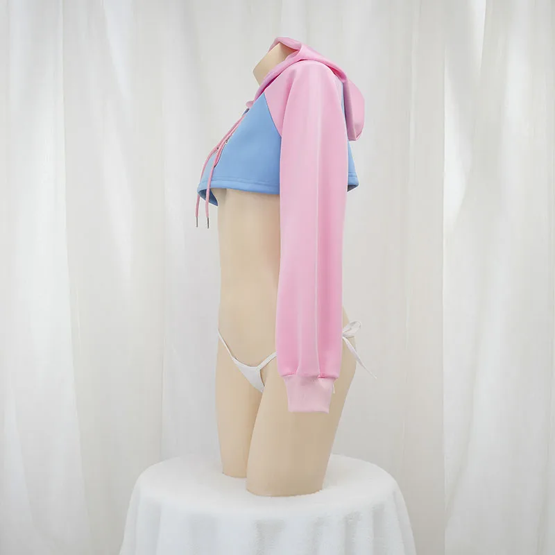 Cute Long Sleeve Crop Top Hood - огляд і ціна Anime Cosplay Bikini