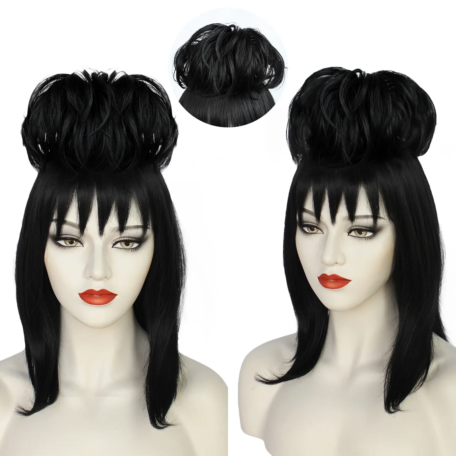 Lydia Deetz Cosplay Wig Bride  - огляд і ціна Anime Cosplay Girl With Black Hair